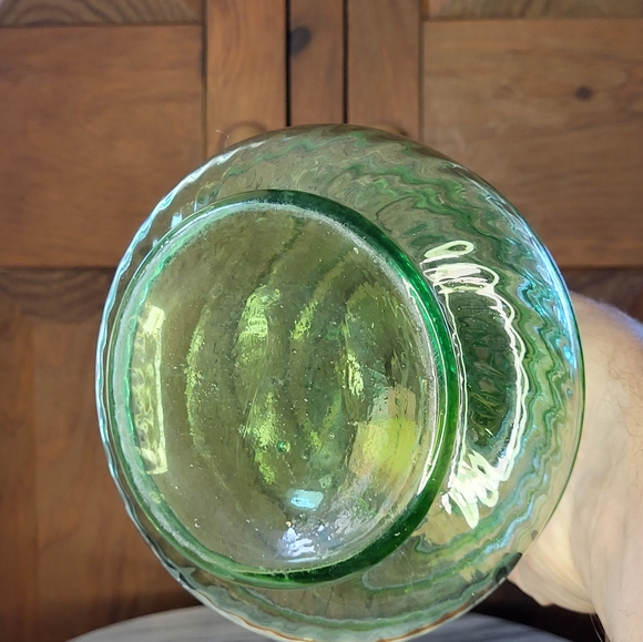 Antique Bohemian Green Glass Bottle - Picture 7 of 13